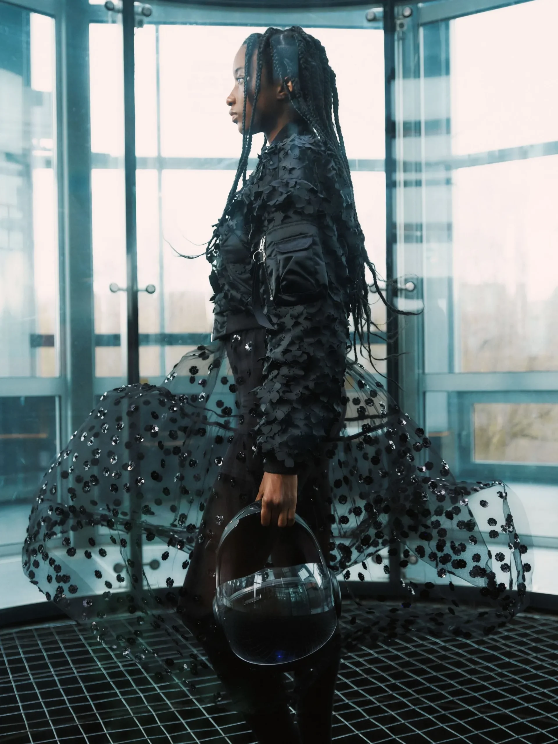 CECILIE BAHNSEN X ALPHA MA-1 LASER CUT BOMBER