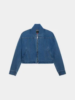 DENIM RELAXED FLIGHT JACKET WOMENS