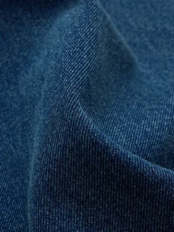 DENIM RELAXED MIXED MEDIA FLIGHT JACKET