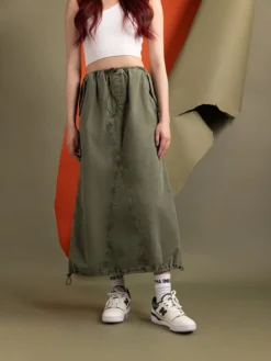DRAWCORD SKIRT WOMENS (OG-107 GREEN)