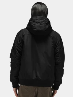 HOODED RIB FLIGHT JACKET