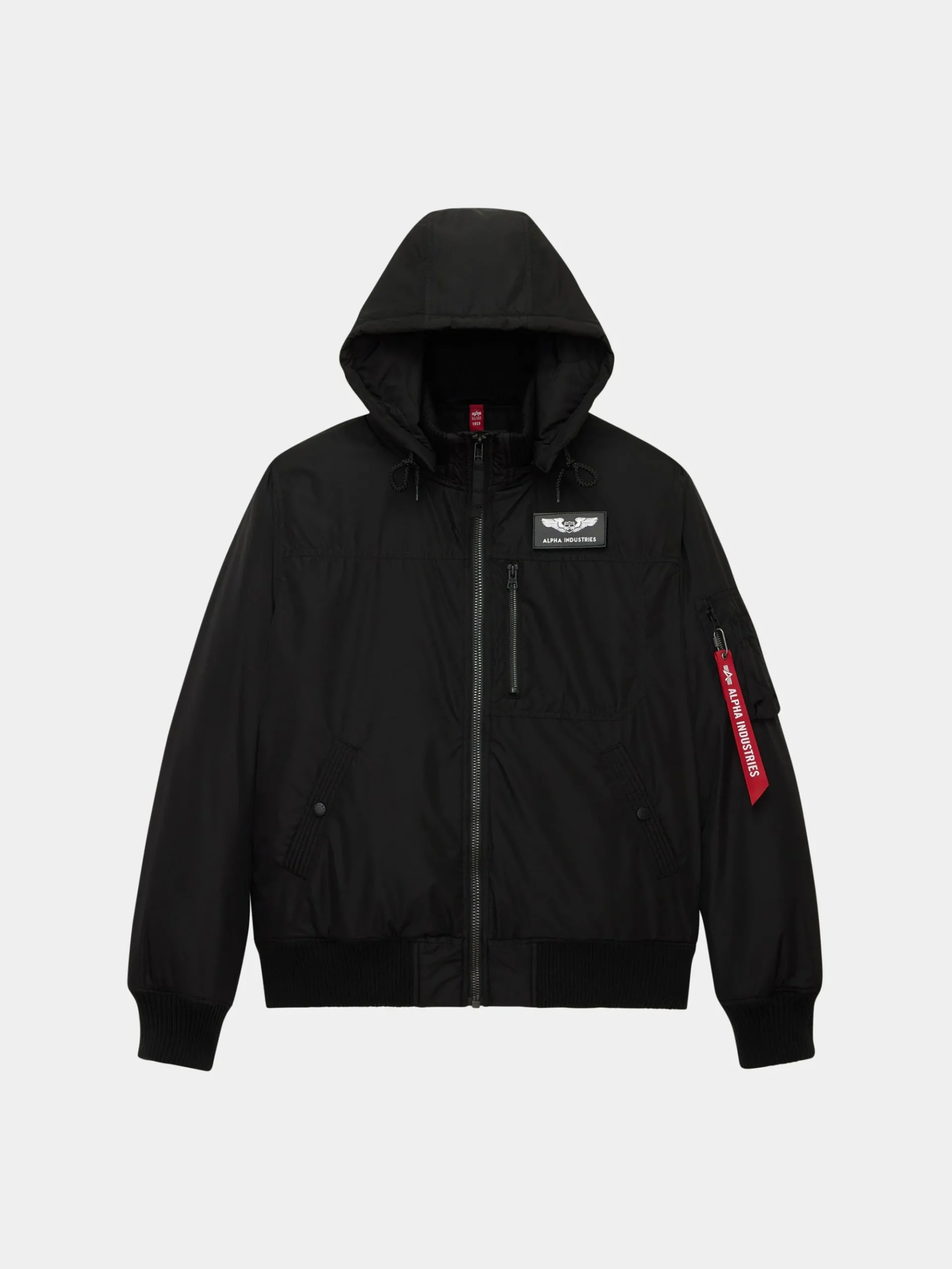 HOODED RIB FLIGHT JACKET