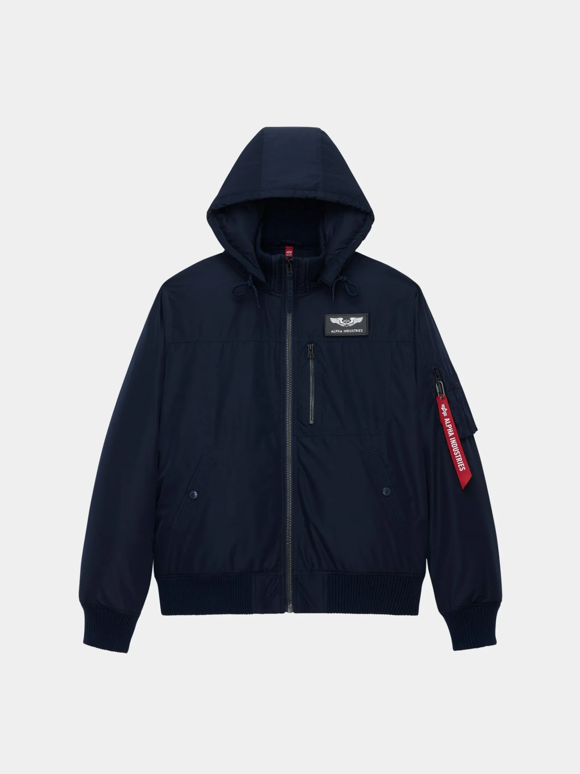 HOODED RIB FLIGHT JACKET