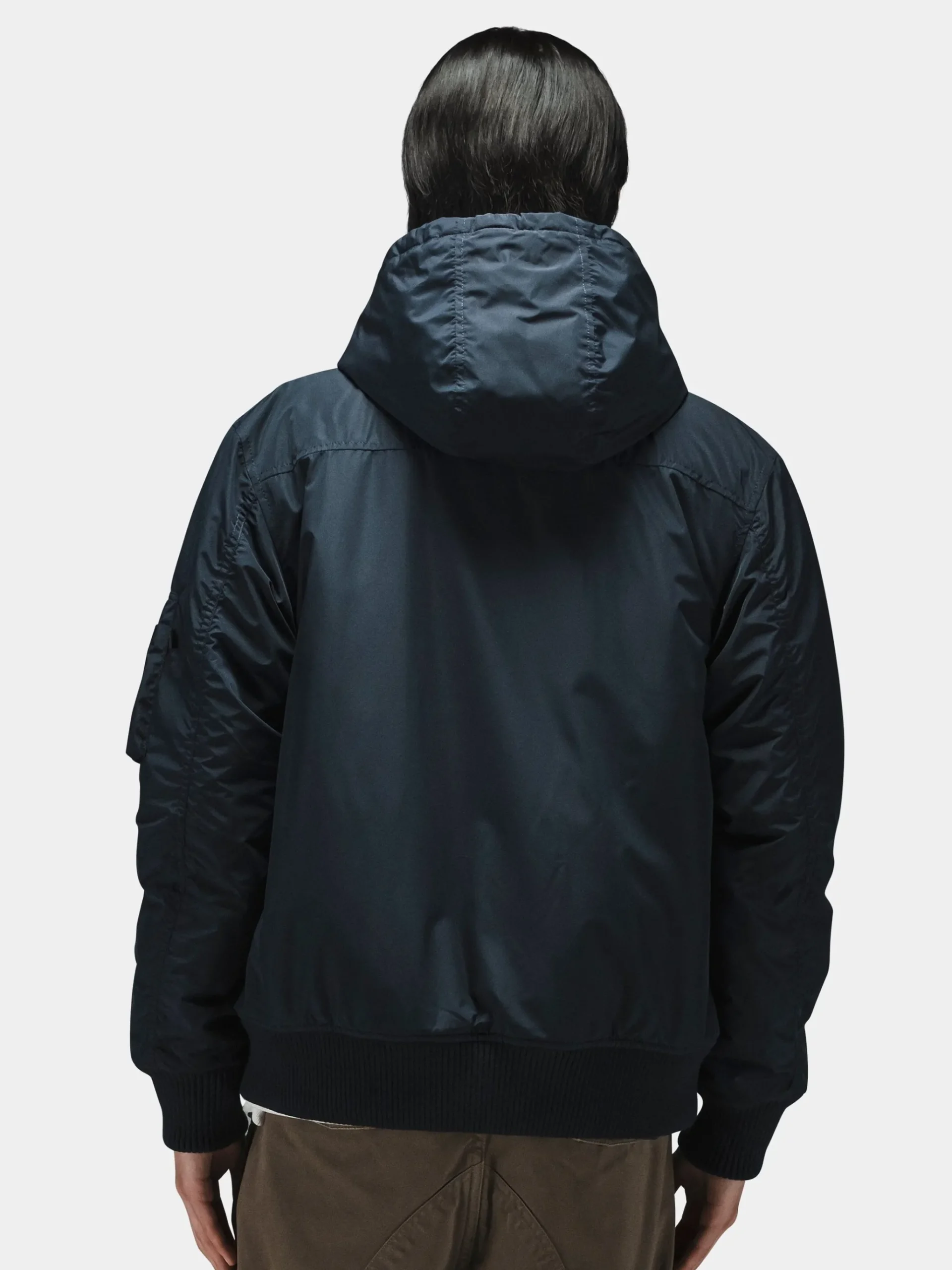 HOODED RIB FLIGHT JACKET