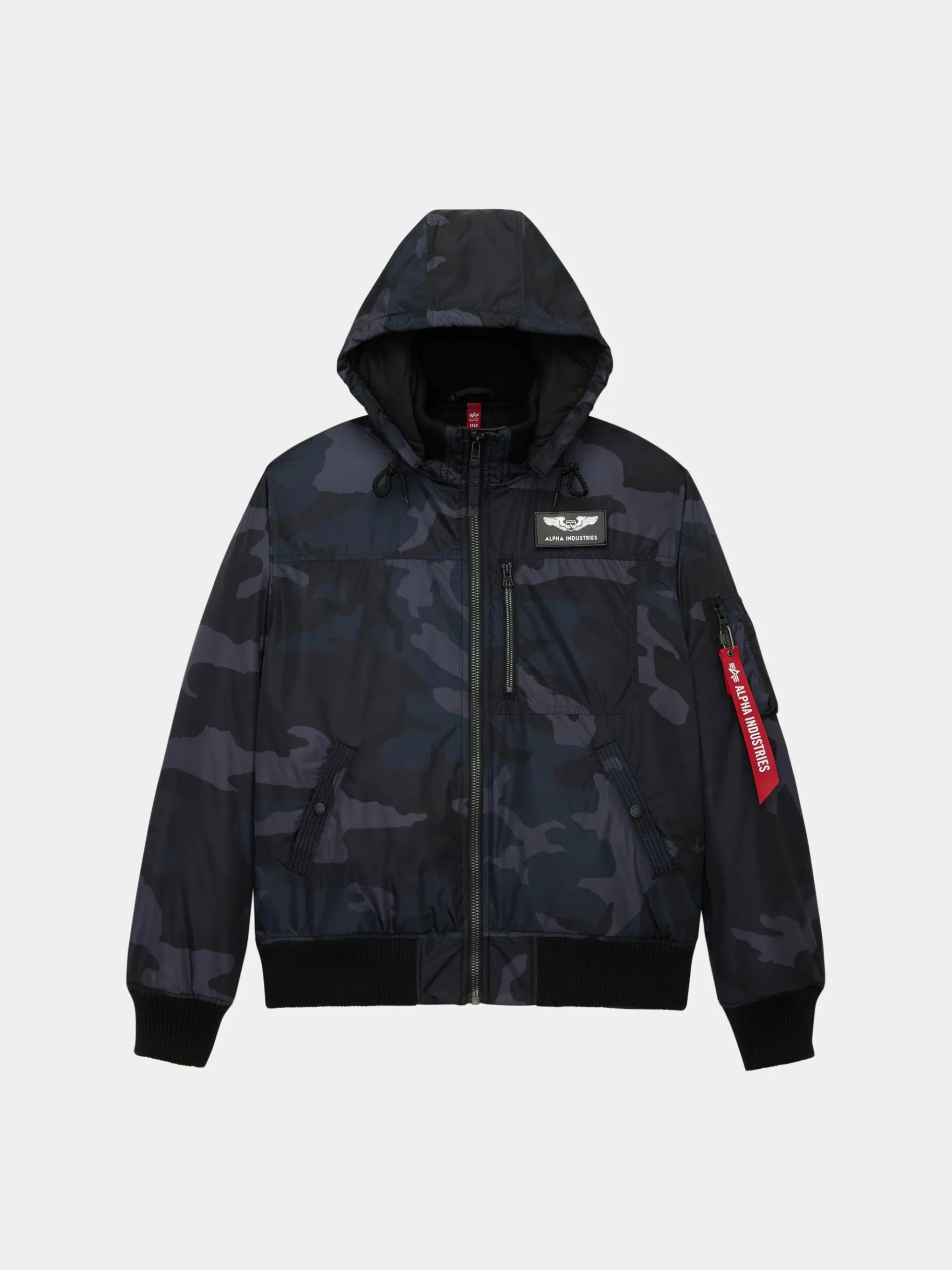 HOODED RIB FLIGHT JACKET