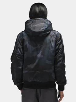 HOODED RIB FLIGHT JACKET