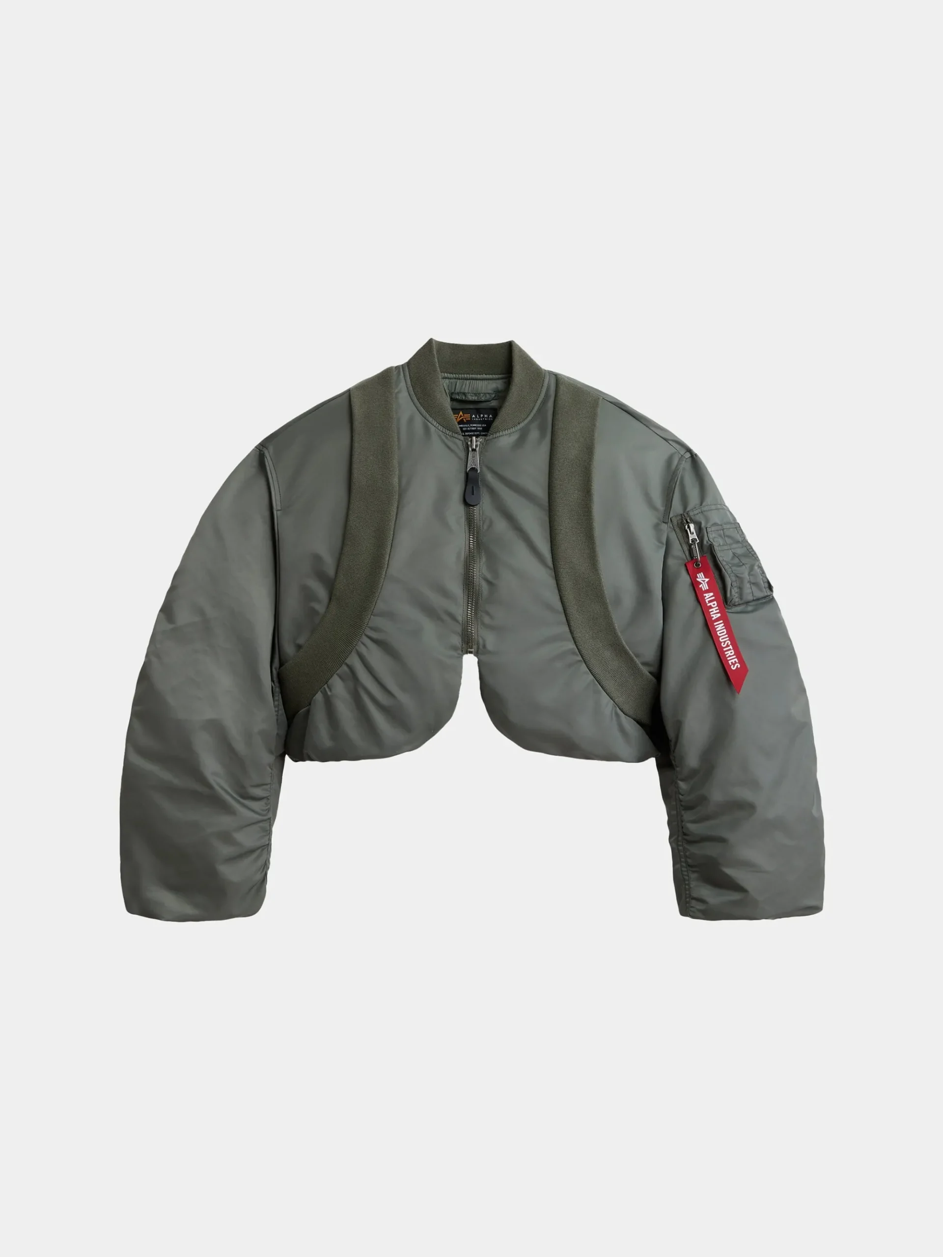 KNIT RIB MA-1 FLIGHT JACKET WOMENS (FIELD GRAY)