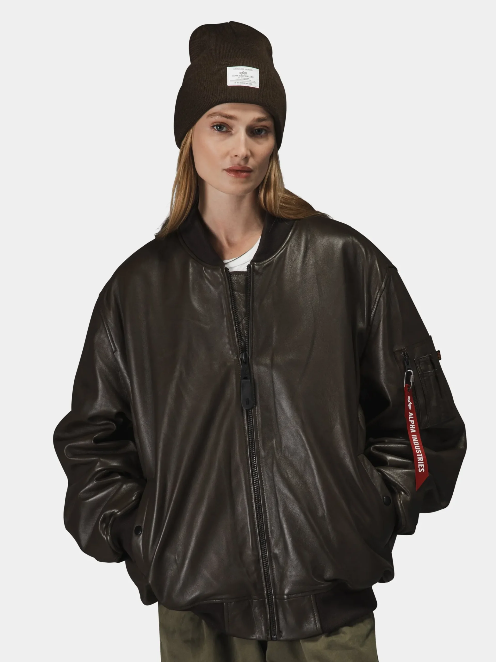 LEATHER MA-1 FLIGHT JACKET (ESPRESSO)